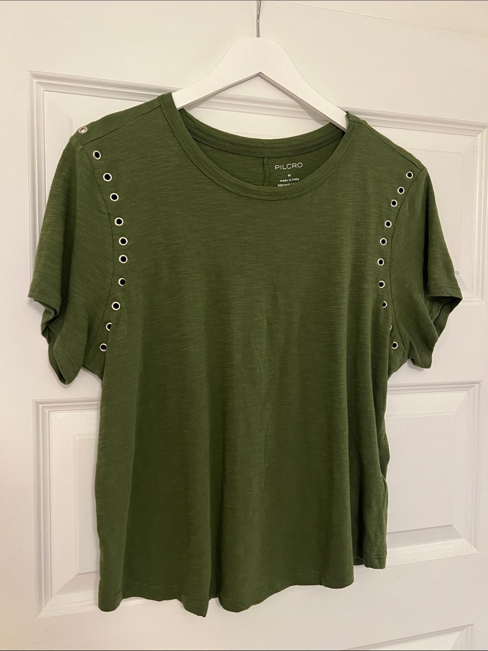 Pilcro top with silver metal studs